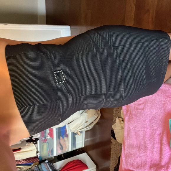 Strapless Black Pinstripe Mini Dress Small or Medium - Picture 6 of 6